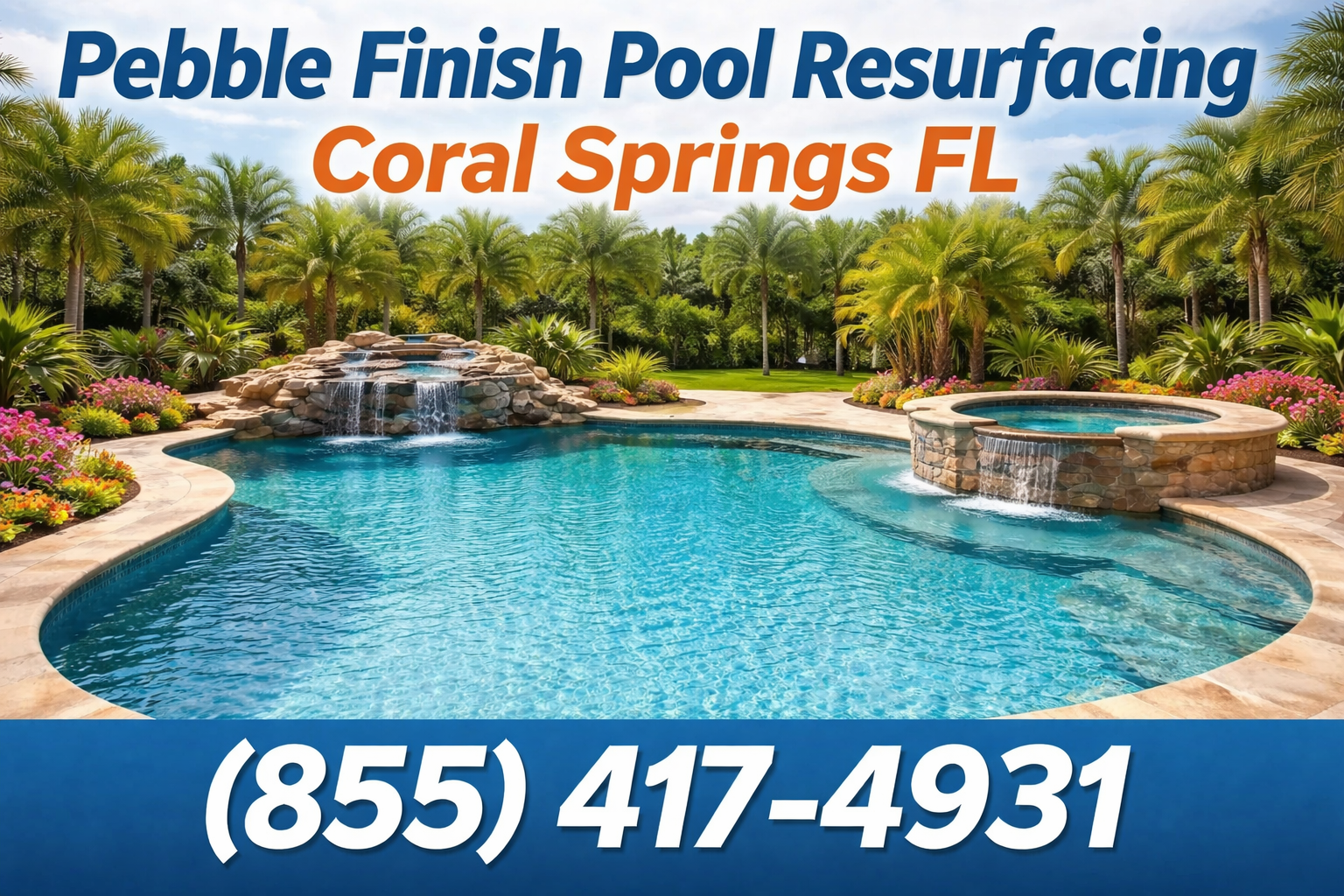 Pebble Finish Pool Resurfacing in Coral Springs