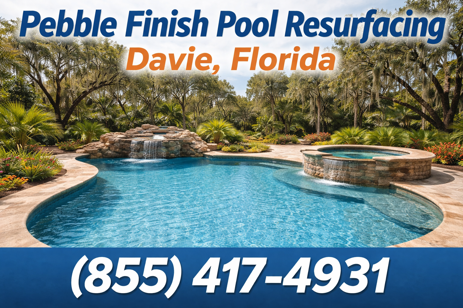 Pebble Finish Pool Resurfacing in Davie