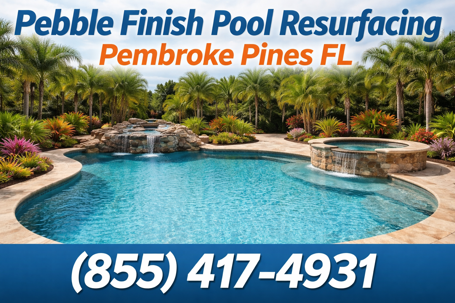 Pebble Finish Pool Resurfacing in Pembroke Pines