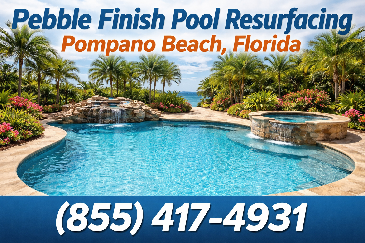 Pebble Finish Pool Resurfacing in Pompano Beach