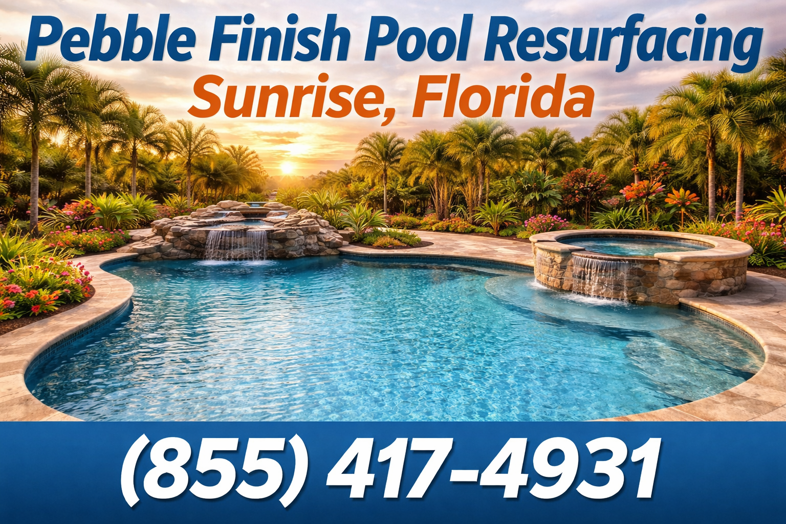 Pebble Finish Pool Resurfacing in Sunrise
