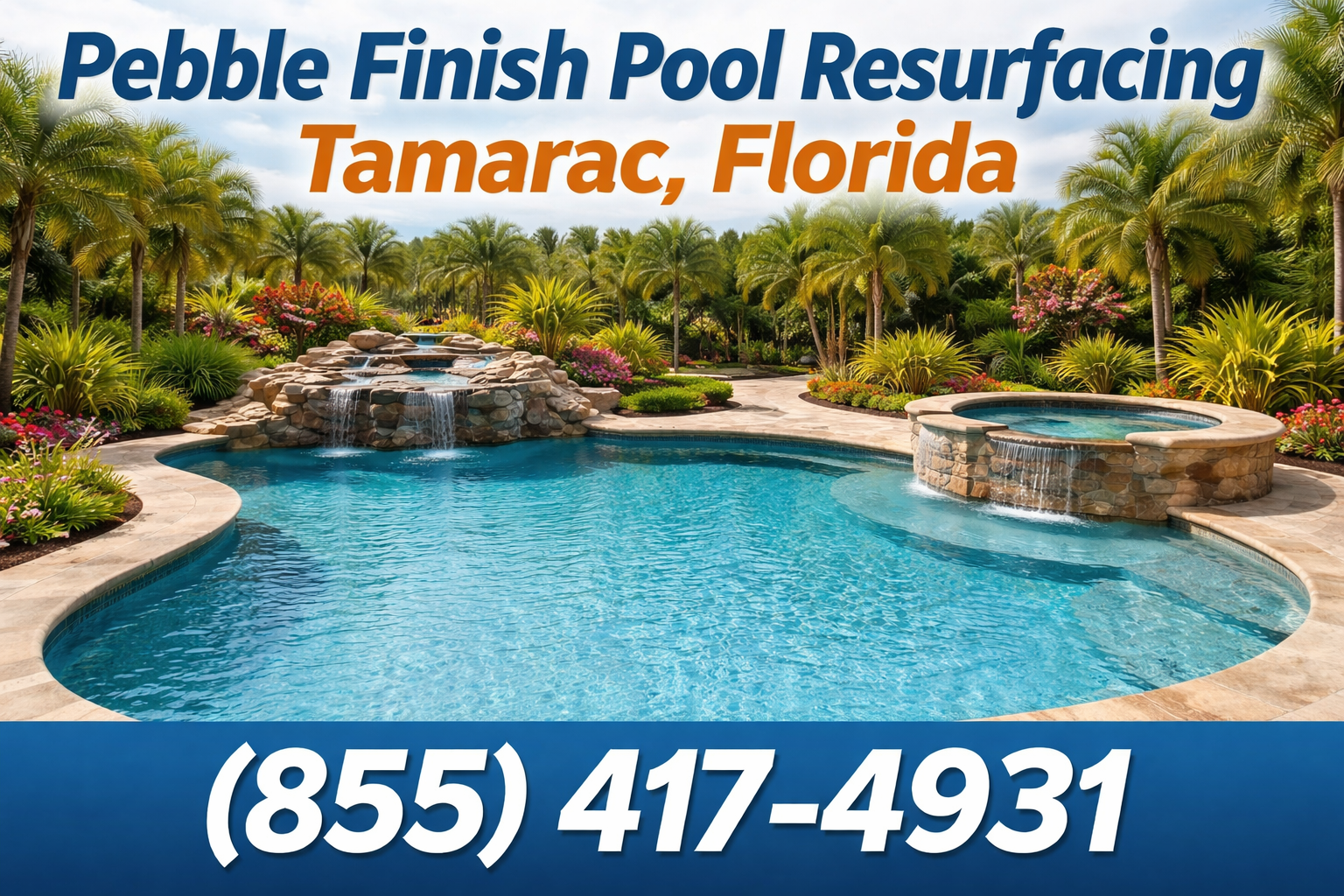 Pebble Finish Pool Resurfacing in Tamarac