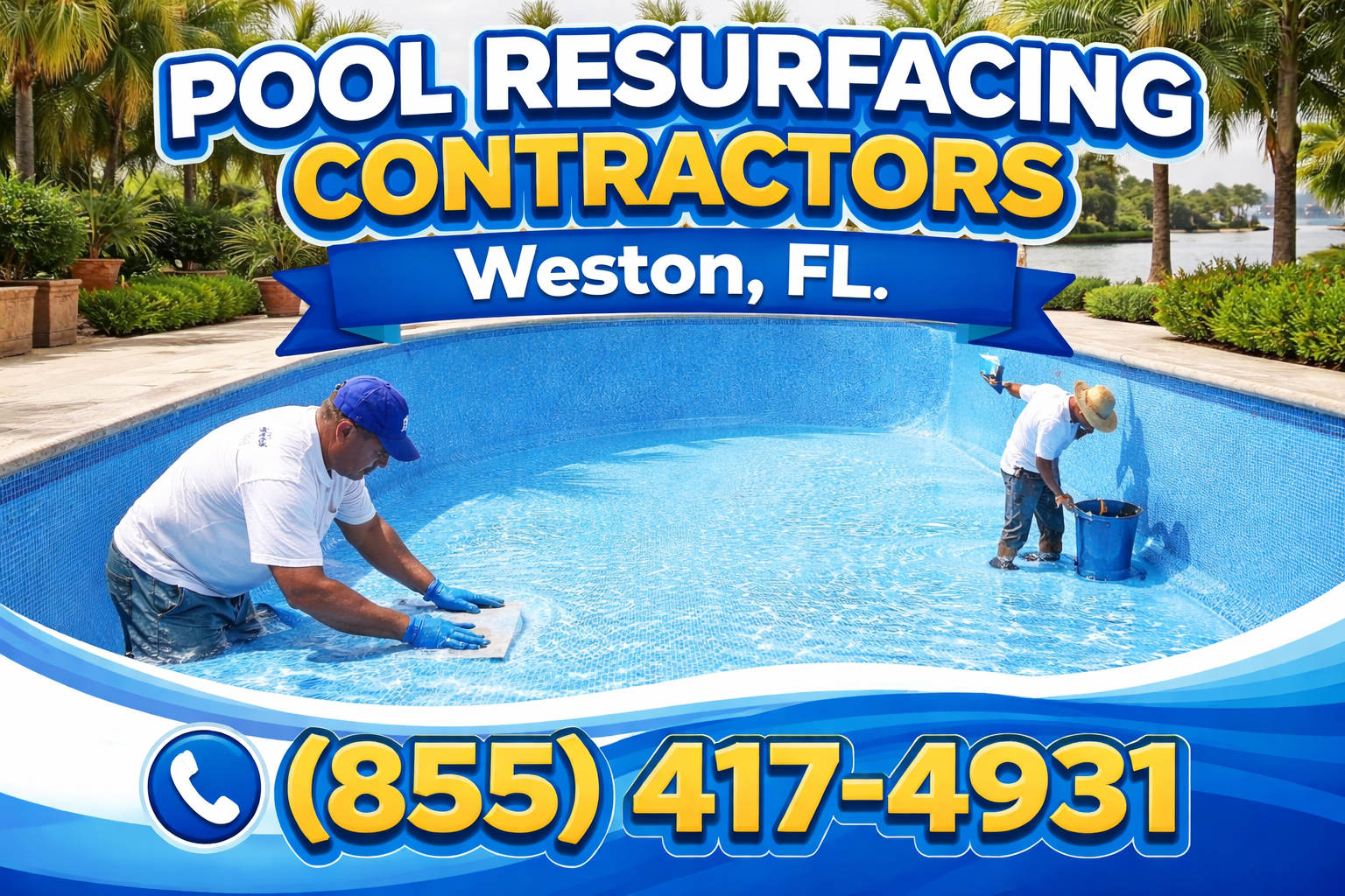 pool resurfacing contractors in Weston